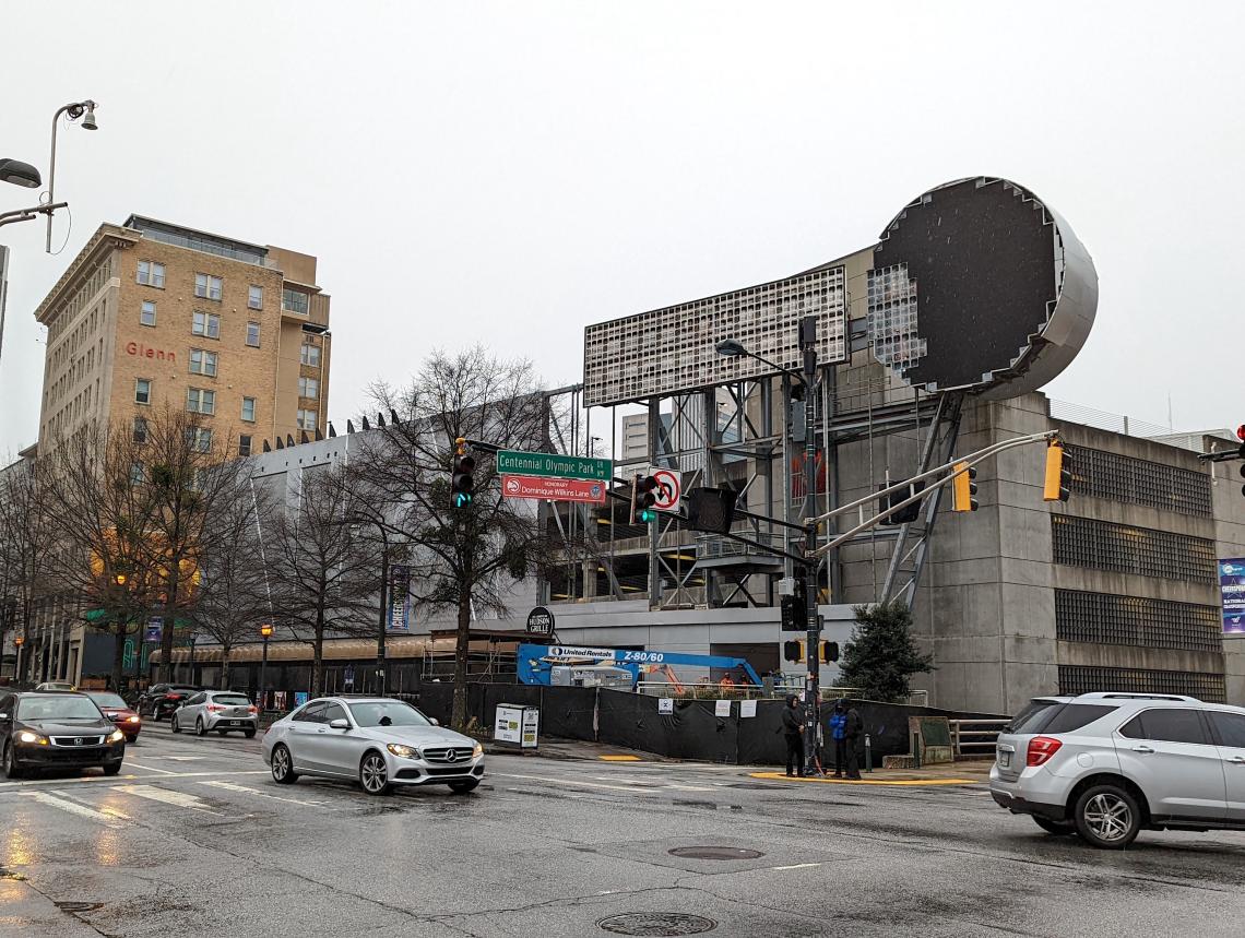 Former Philips Arena clock, a downtown landmark, is being replaced